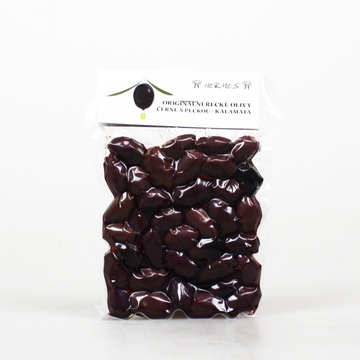 Černé Kalamata olivy s peckou 150g Hermes